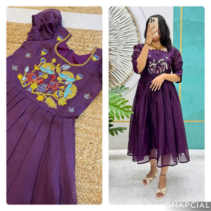 Kids Kora Gowns with embroidery work