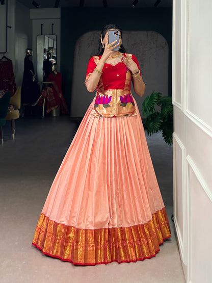 Co-ord Jacquard Paithani Lehenga
