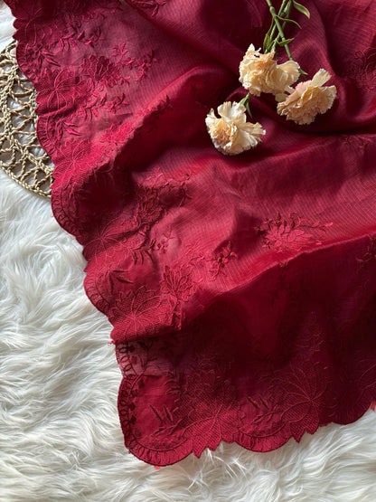 Kota chex saree with Stitched Blouse luxe
