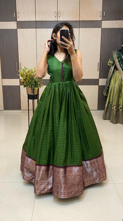 2 In One Green And Pink Gowns