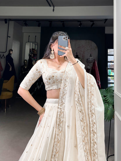 Glam Silver Glossy lehengas