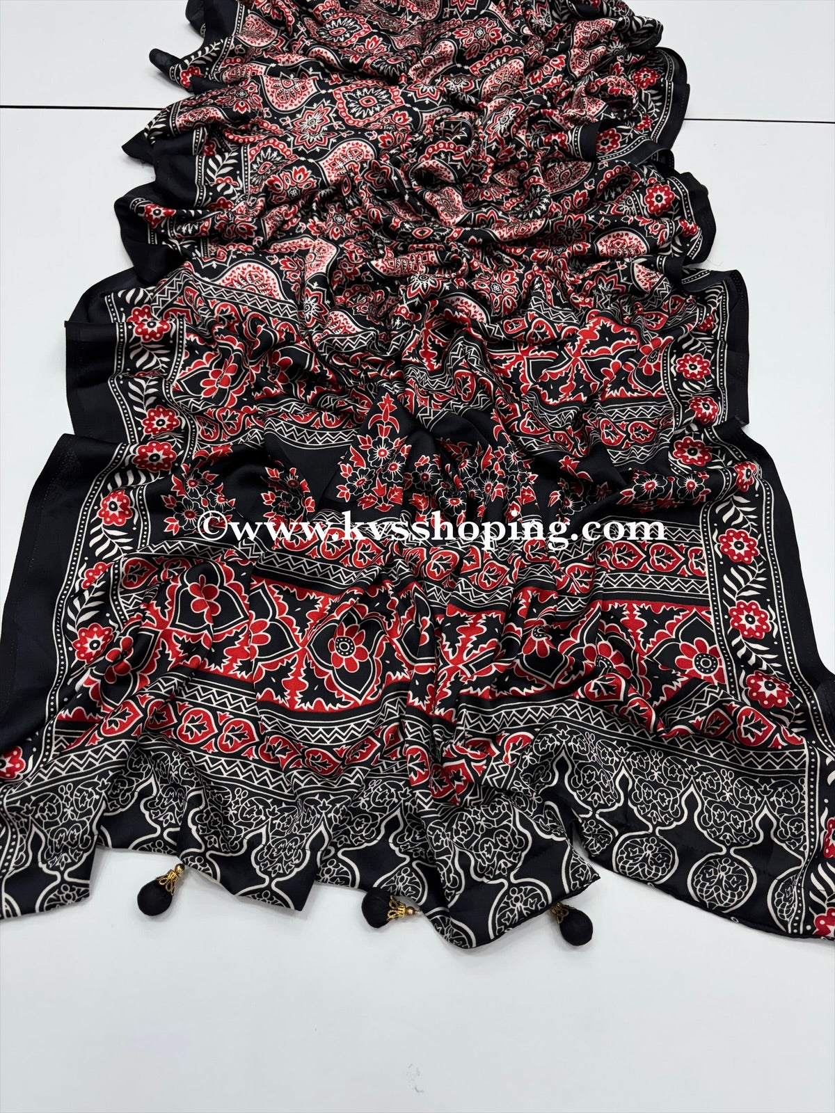 Soft Crepe Ajrakh Budget saree (Celebrate Inspired)