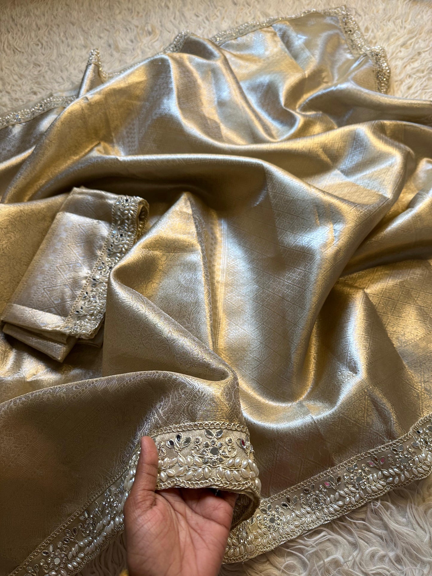 Celebrity inspired , Kanjivaram Saree with Lace Luxe sarees