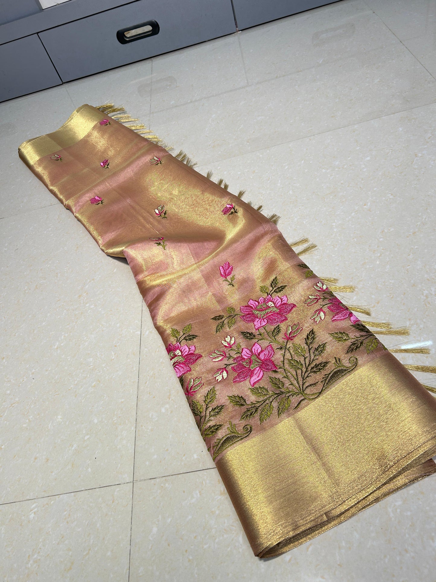 Embroidery Work tissue budget sarees