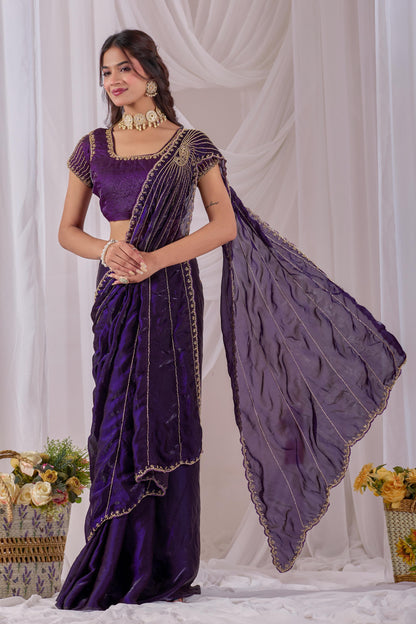 Space silk Luxe Maggam work saree Uniqe sarees