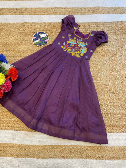 Kids Kora Gowns with embroidery work