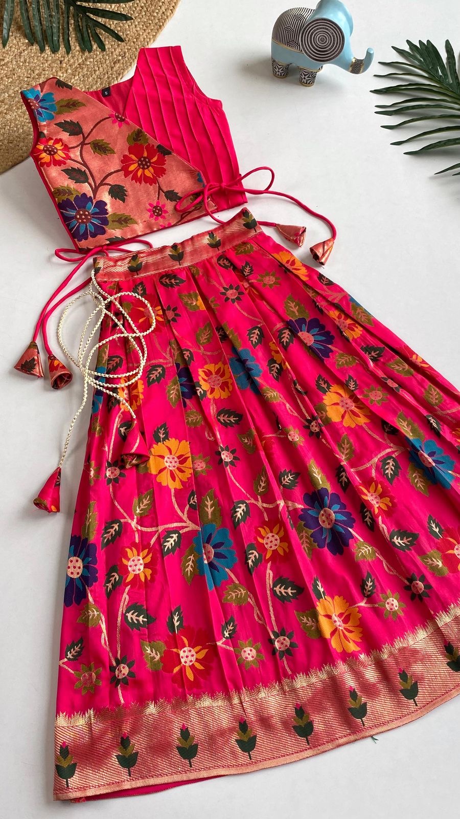 Pintucked style Floral Kids Skrit sets