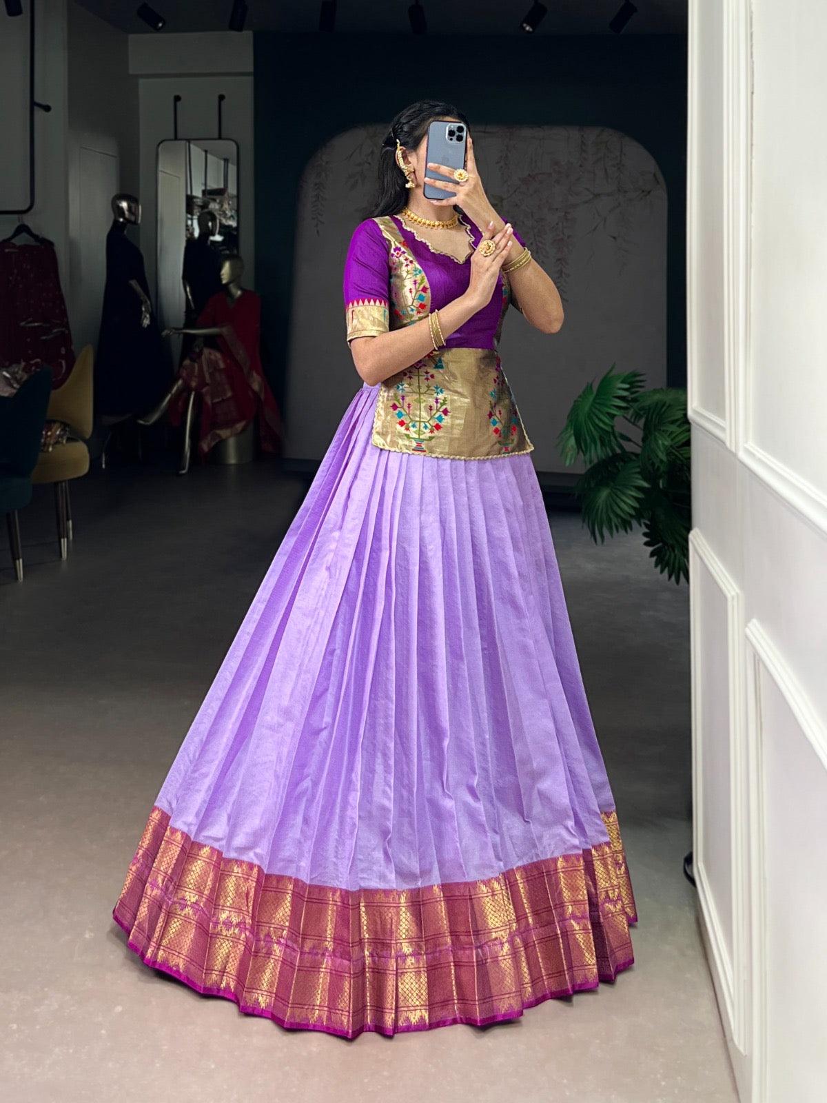 Co-ord Jacquard Paithani Lehenga