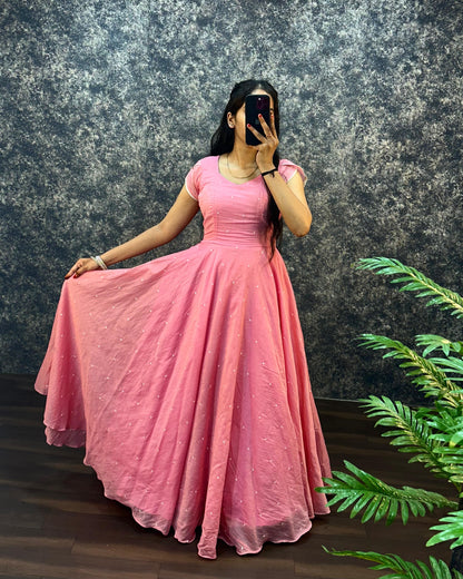 2 In One Long Frock With Dupatta