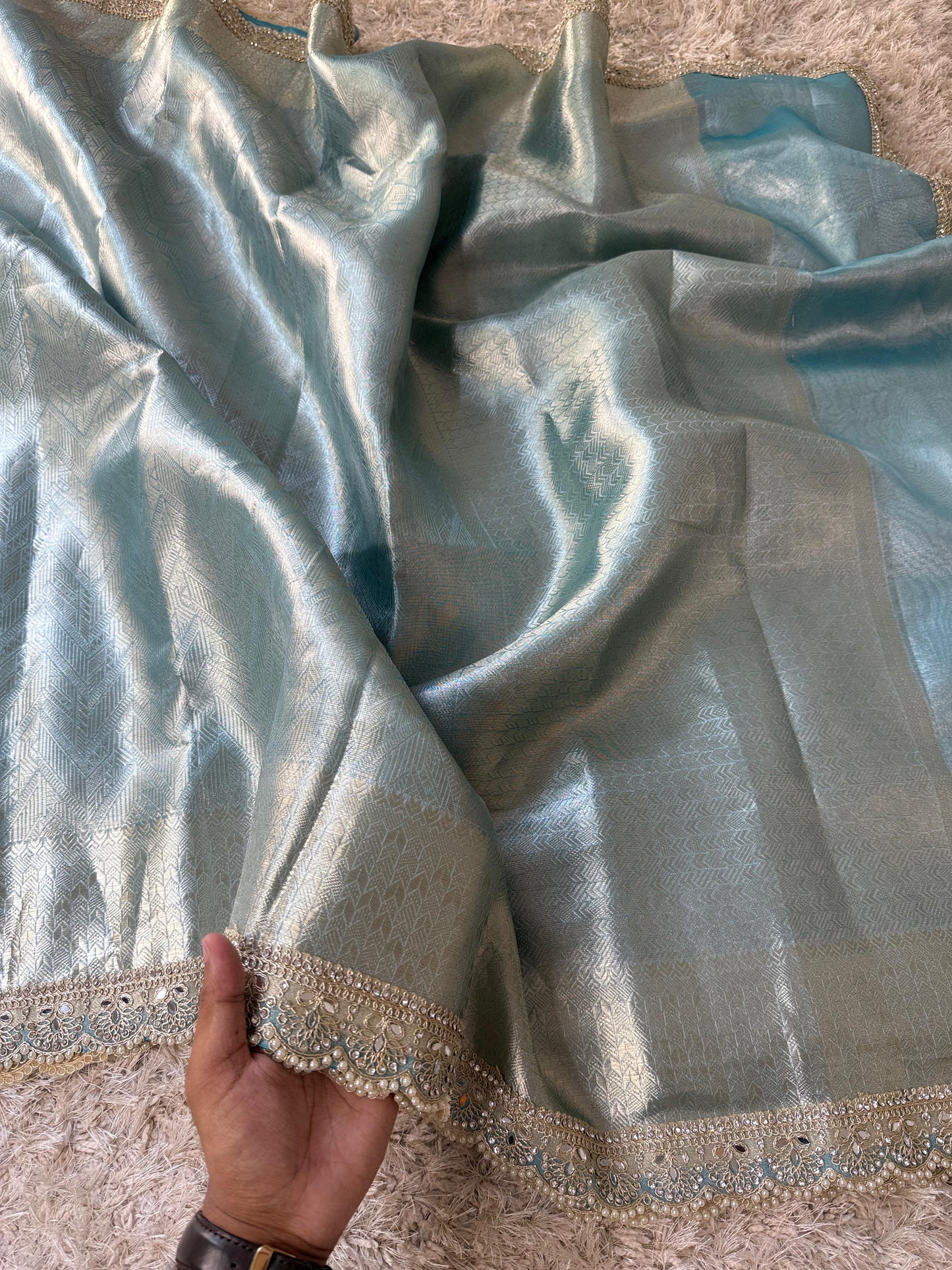 Luxe Banarasi Kanchipuram Lace saree