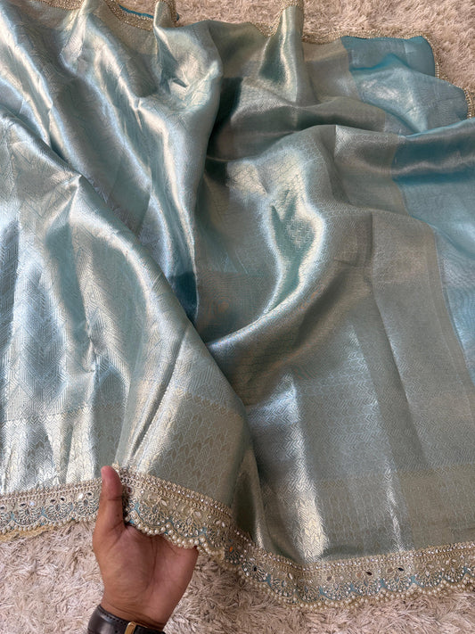 Luxe Banarasi Kanchipuram Lace saree