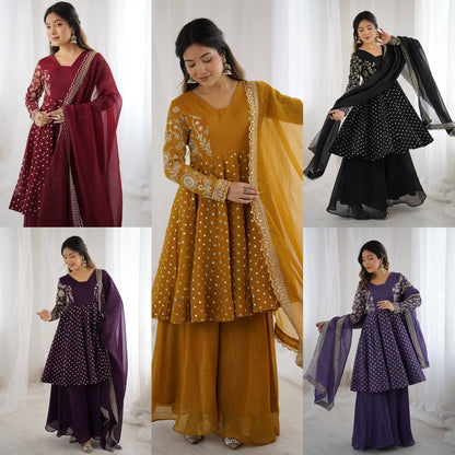 3 Pieces set Anarkali Gown dancing  sets