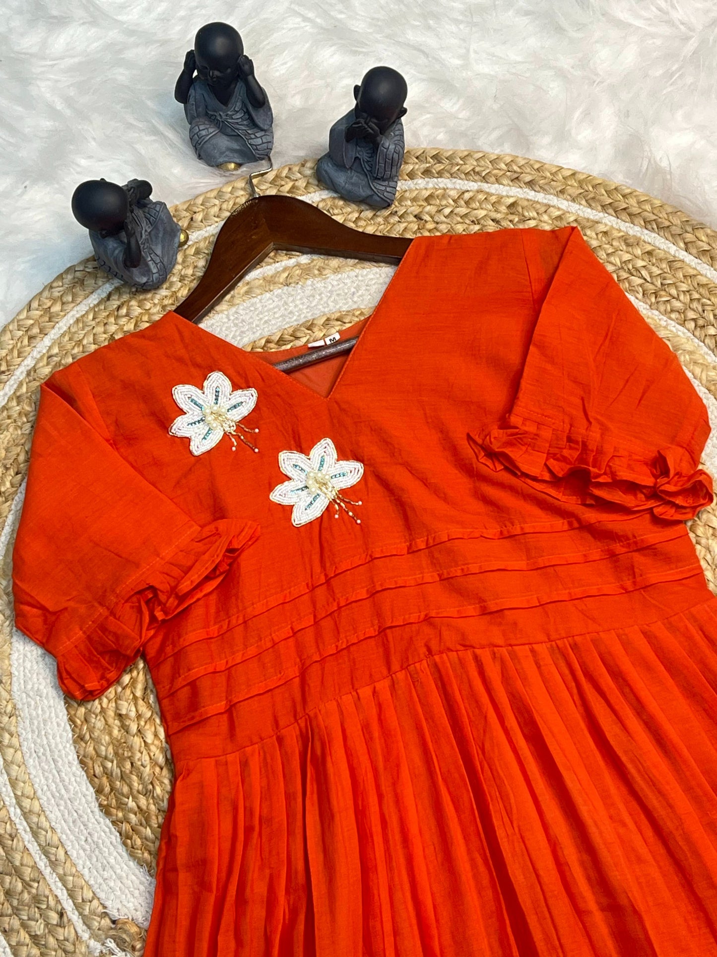 Hand work Mul Cotton party wear gowns