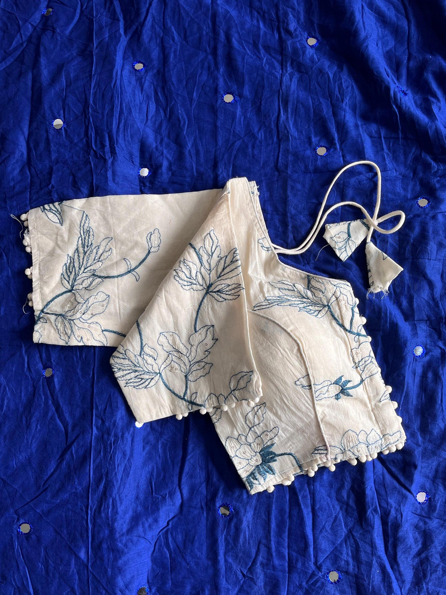 Khadi Cotton Saree with Desginer Stitched Blouse