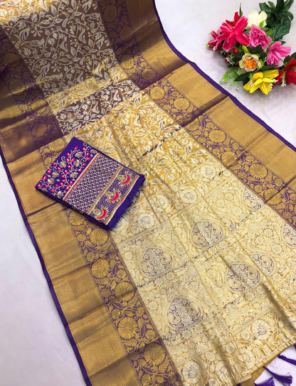 Pure Silk Maggam Saree With Two Blouses