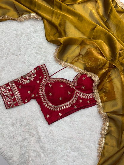 Jimmy choo saree with stitched  blouse