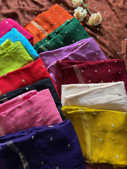 Georgette saree with stitched blouse