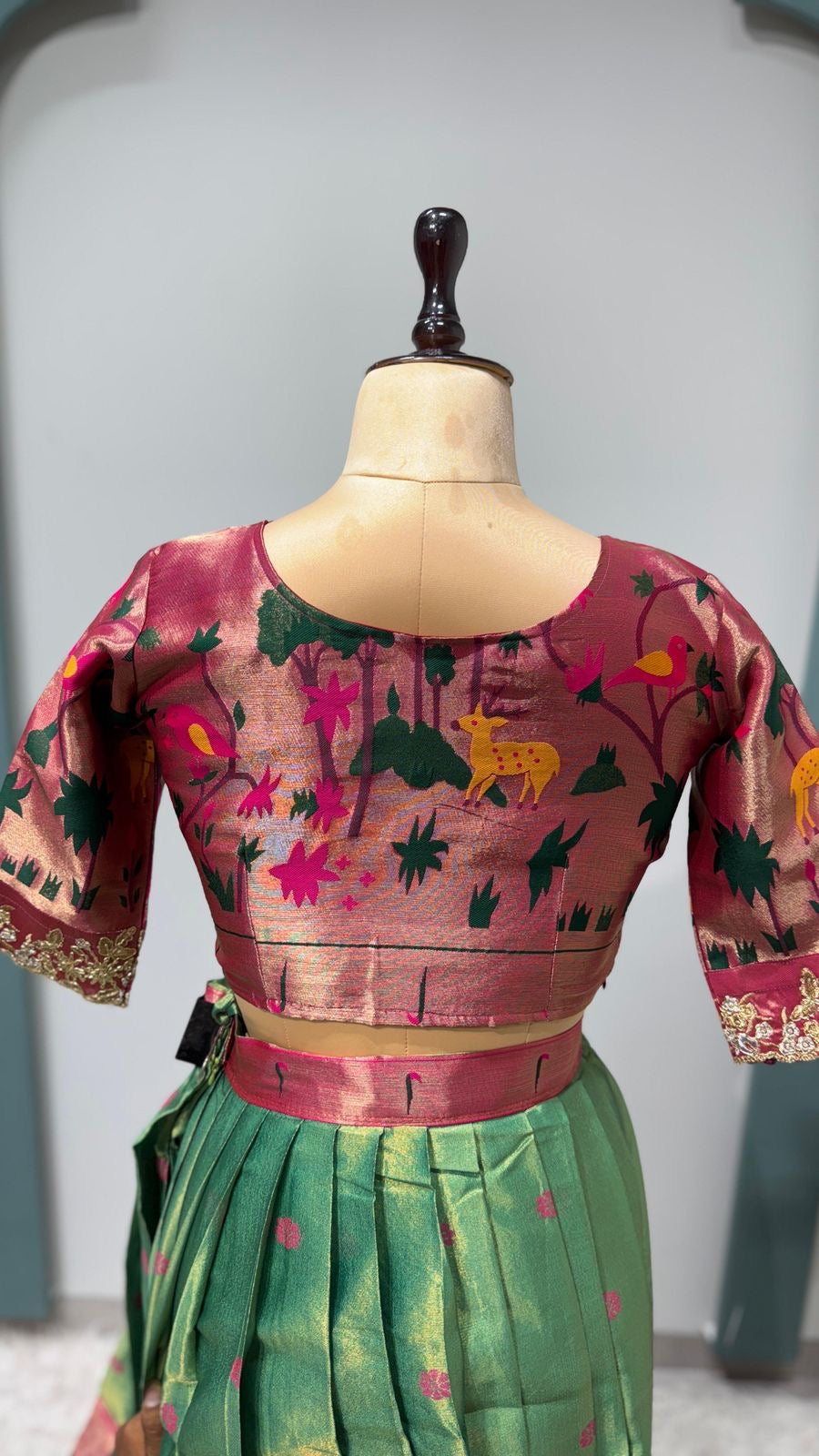 Two tone Paithani lehenga