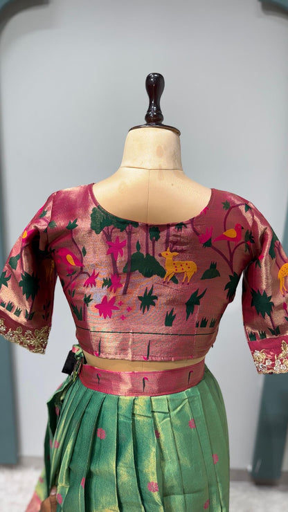 Two tone Paithani lehenga