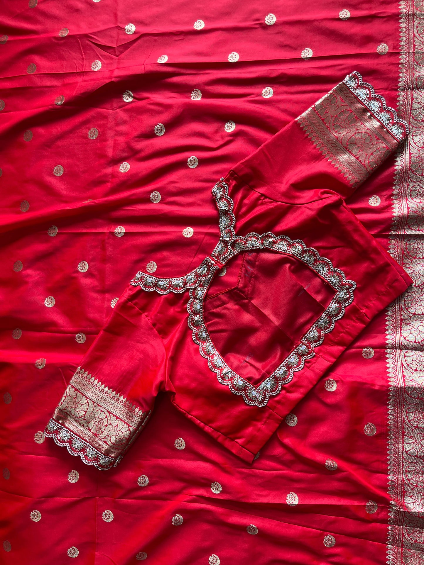 Banarasi Pattu saree With stitched Blouse