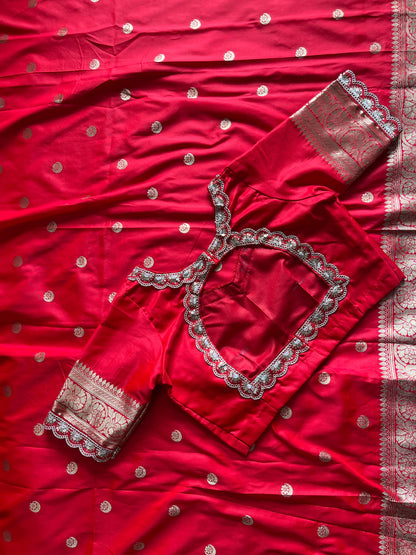 Banarasi Pattu saree With stitched Blouse
