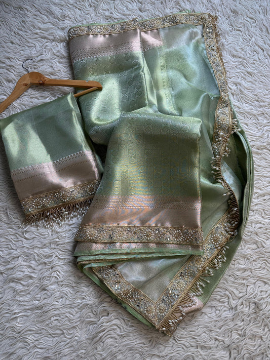Banarasi kanjivaram bridal katan brocade silk saree classy