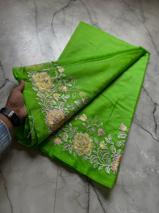 Banarasi Kora organza sarees with embroidery work
