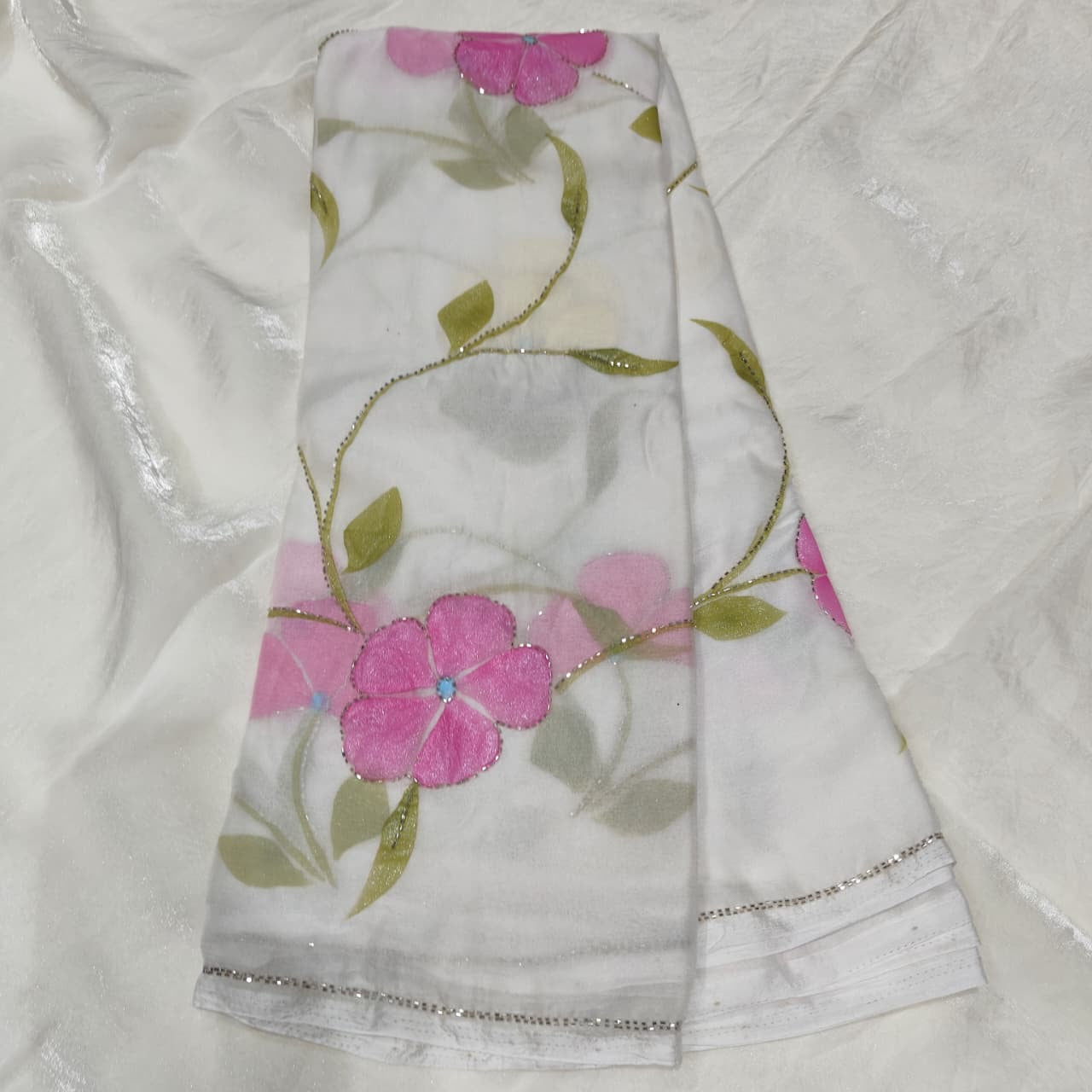 Aakasam Hand painted Chiffon Handwork trending  sarees