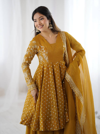 3 Pieces set Anarkali Gown dancing  sets