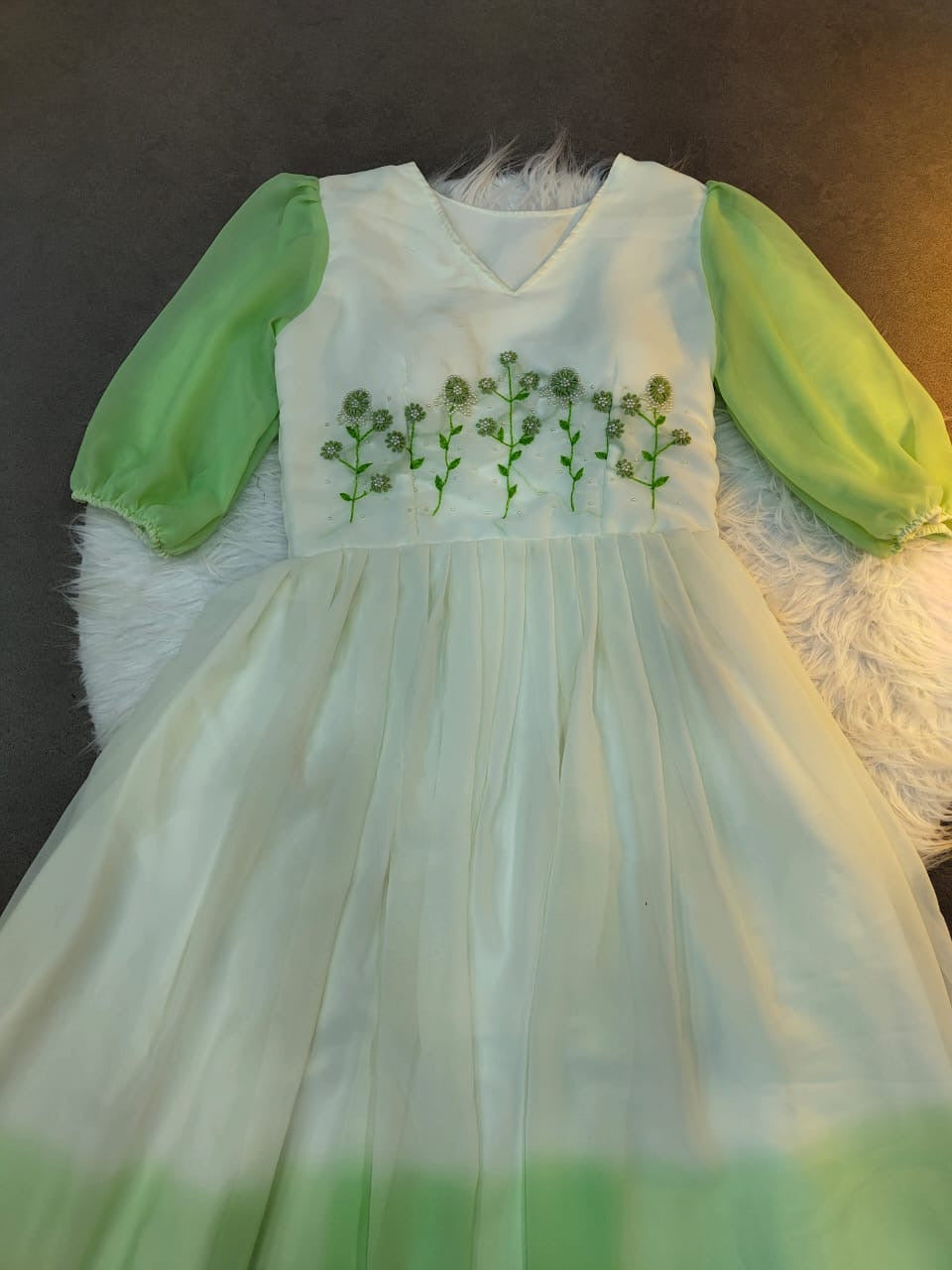 Georgette Gown With Work