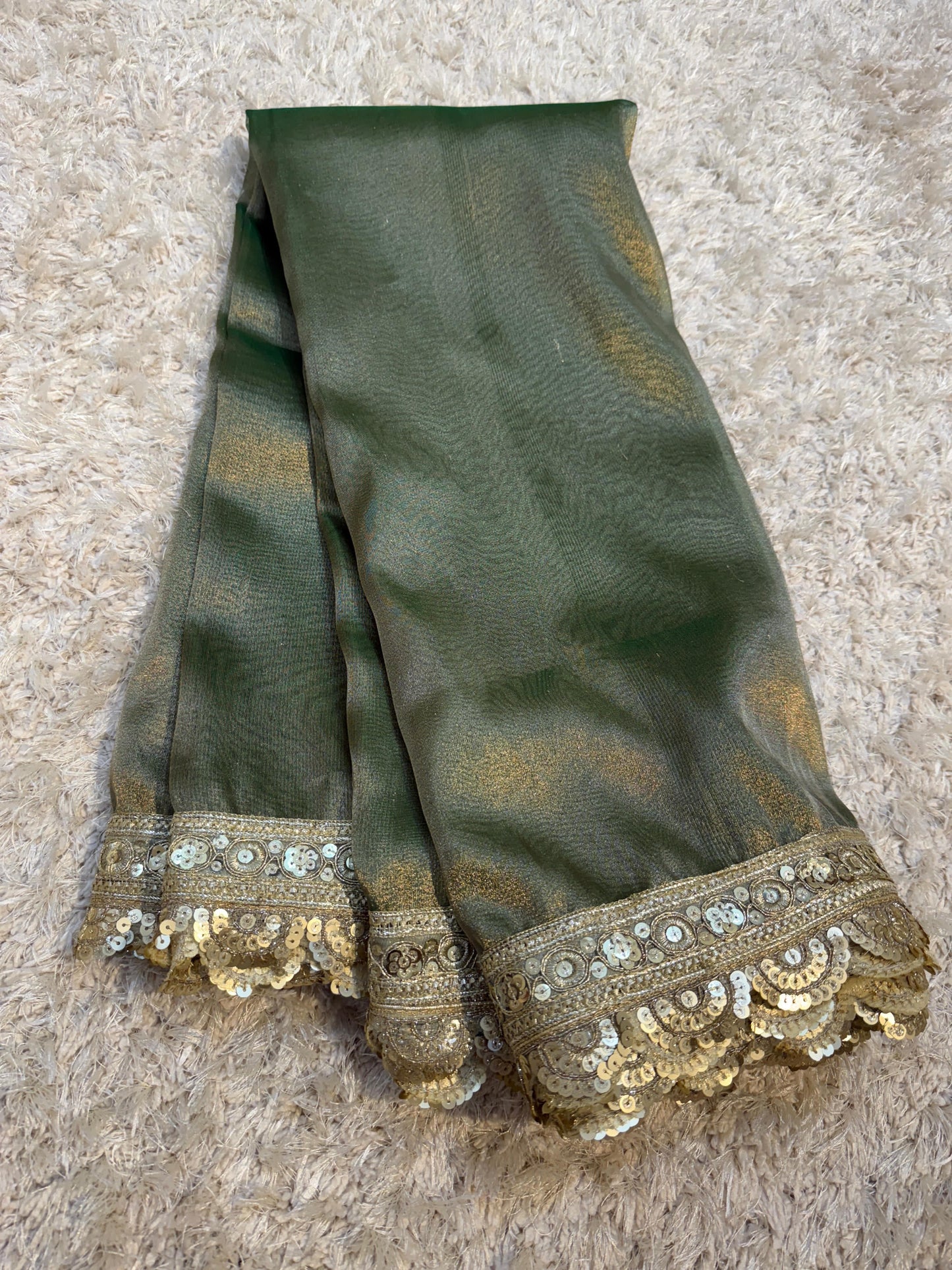 Green Soft  Tissue Banarasi