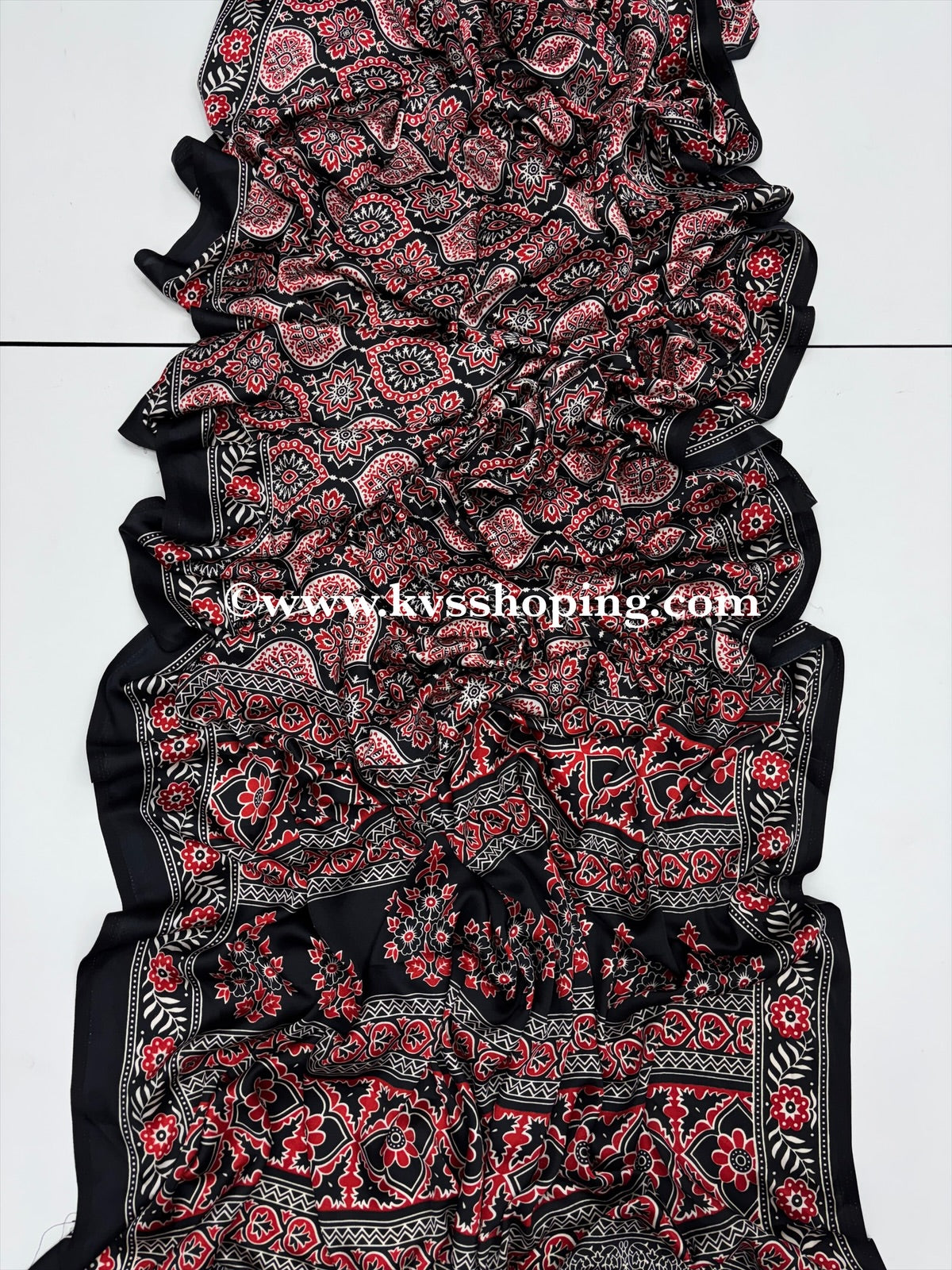 Soft Crepe Ajrakh Budget saree (Celebrate Inspired)
