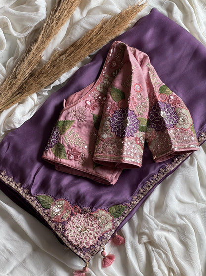 Premium Crape Silk Sequence Stitched Blouse