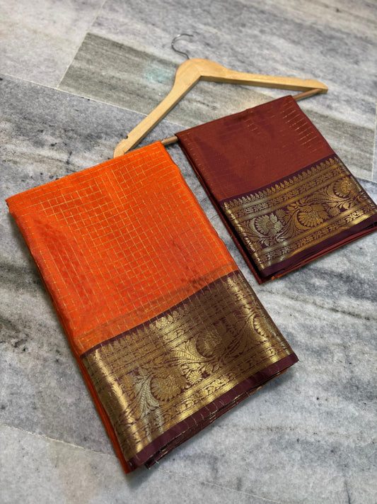 Vintage Checks  trending tradition saree