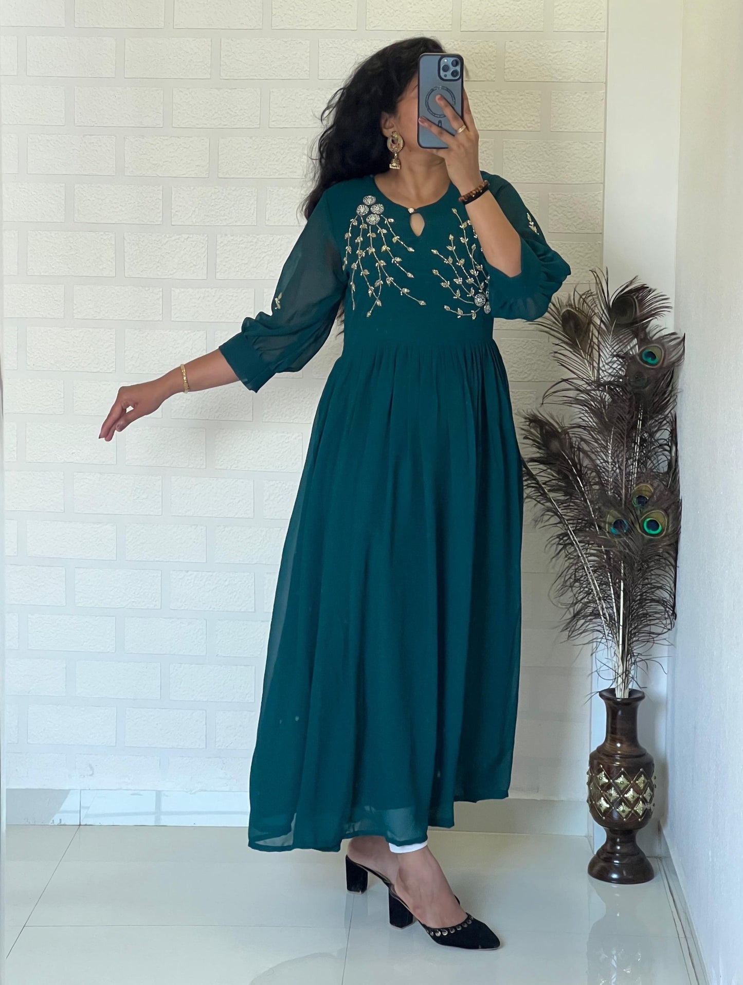 Georgette handwork kurtis