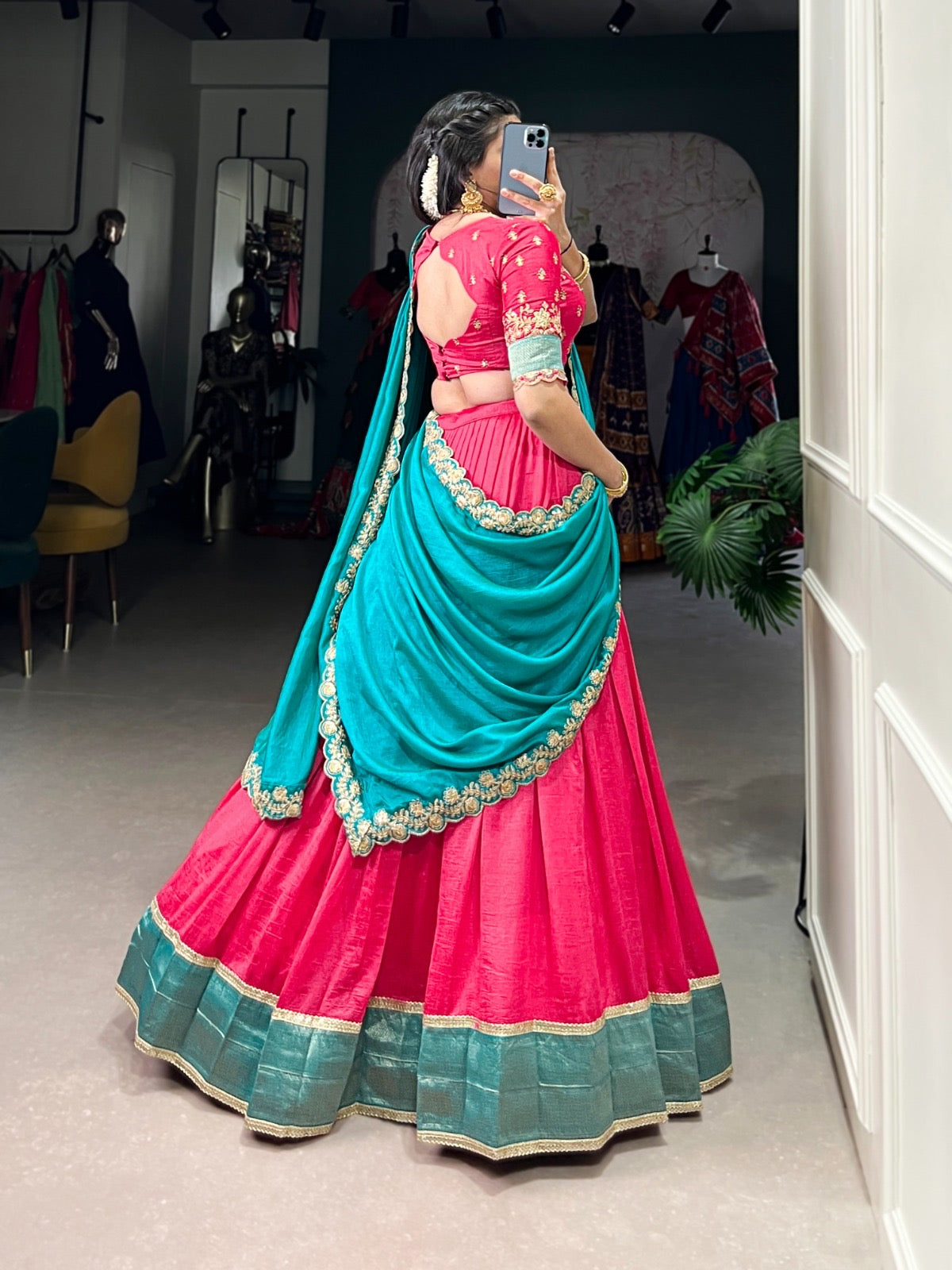 Festival Wibe lehengas vichitra silk  work