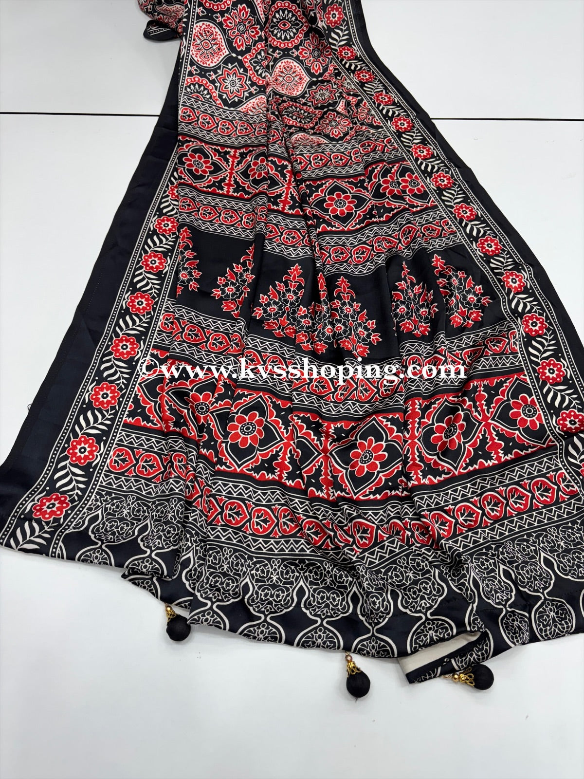 Soft Crepe Ajrakh Budget saree (Celebrate Inspired)