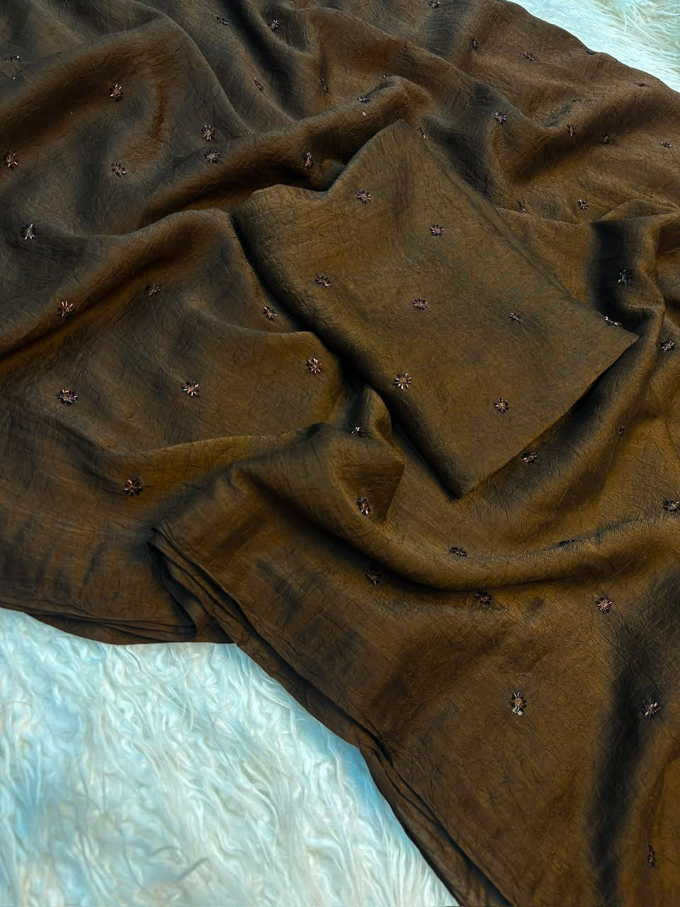 Anand Coffee Crush trending beads saree