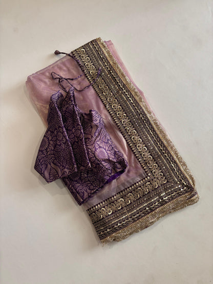 Desginer sequence luxe sarees with stitched blouse
