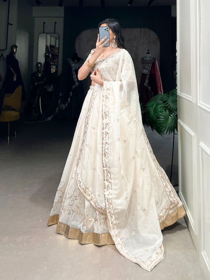 Glam Silver Glossy lehengas