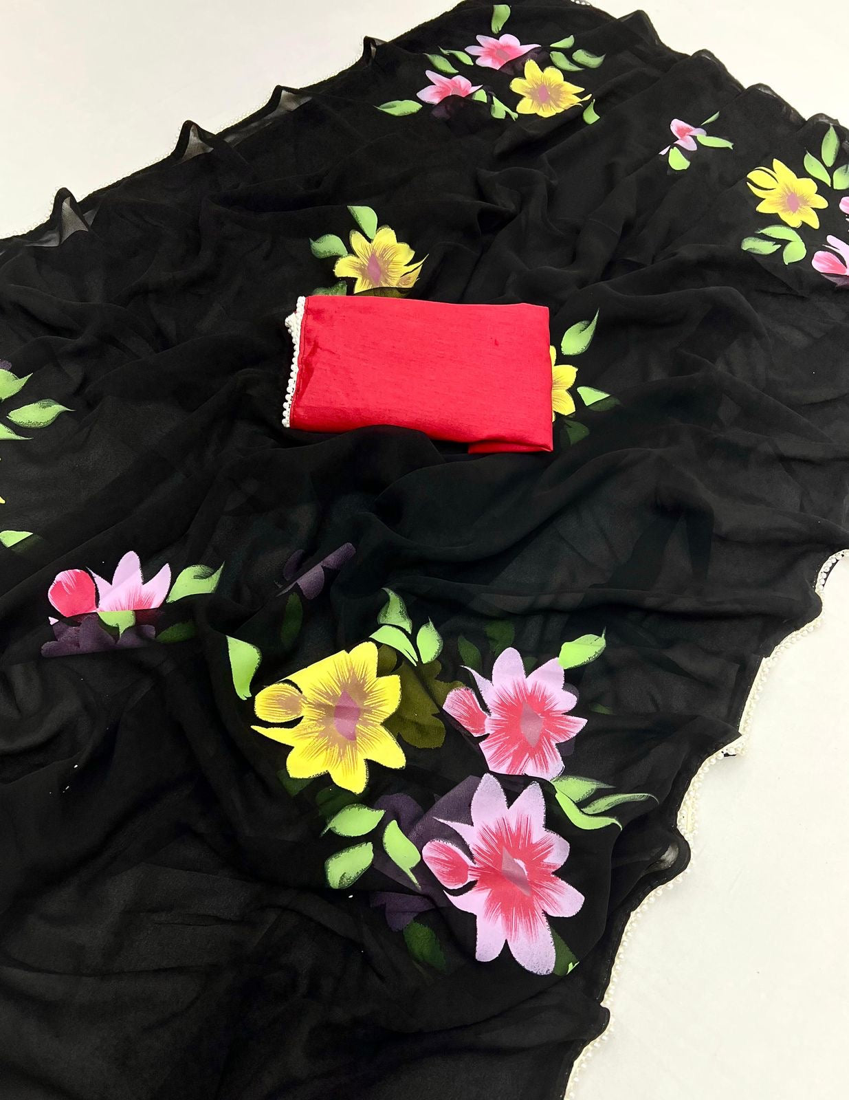 Georgette Sarees HandBrush Print
