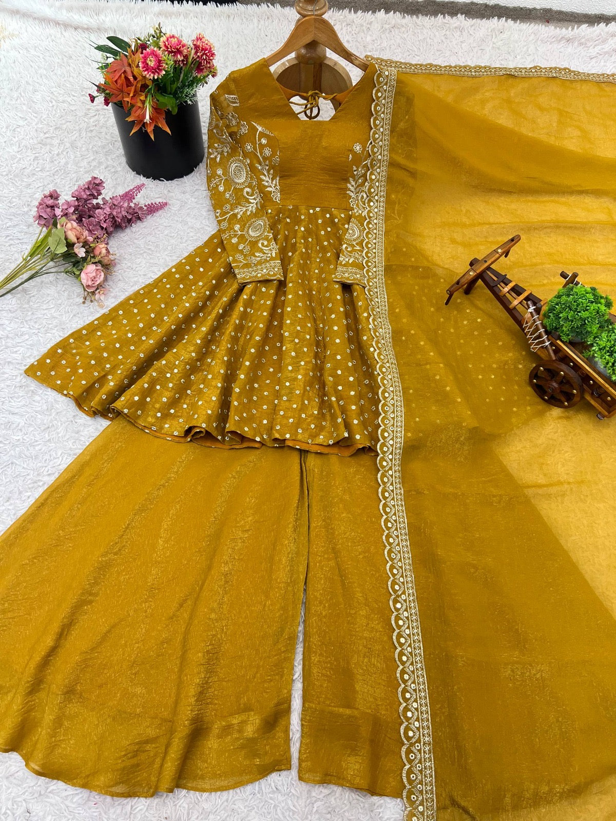 3 Pieces set Anarkali Gown dancing  sets