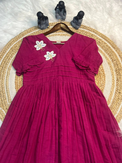Hand work Mul Cotton party wear gowns