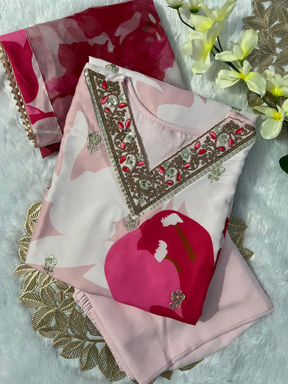 3 Pieces Digital Print kurti sets