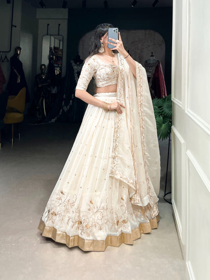 Glam Silver Glossy lehengas