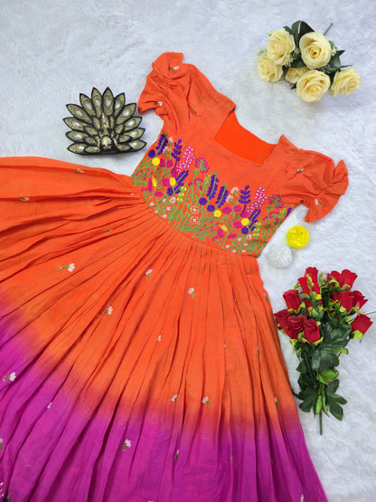 Cora cotton embroidered padding gowns