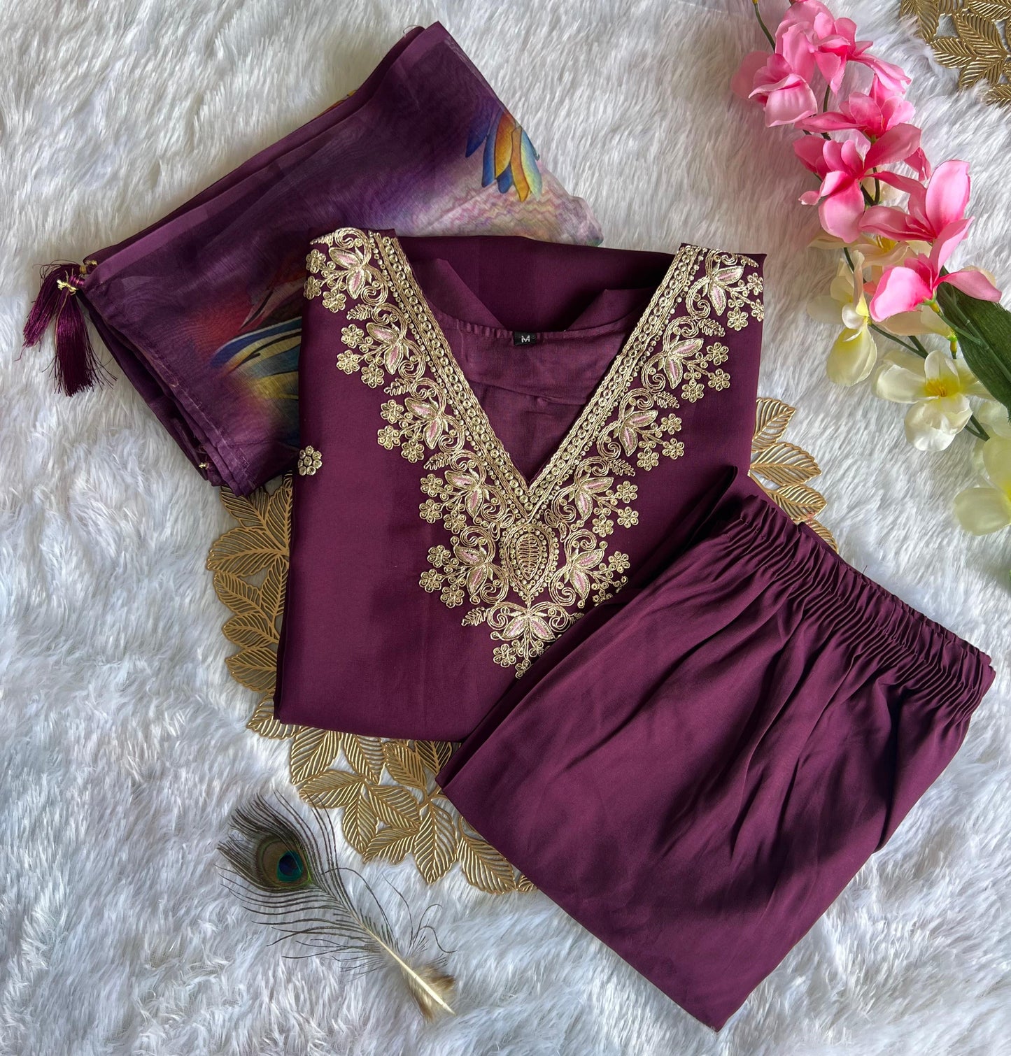3 Piece Embroidery Kurti Sets