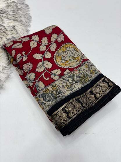 Kalamkari Magalkari viscous silk saree budget