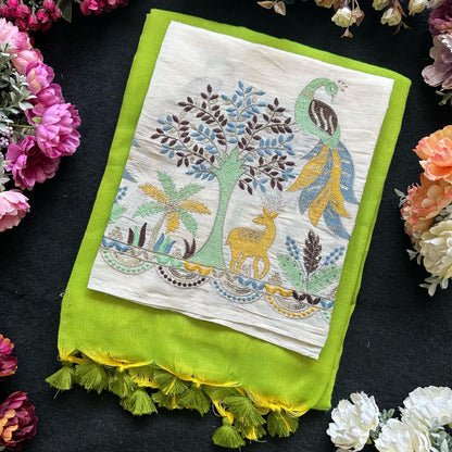 Khadi cotton with embroidery work blouse