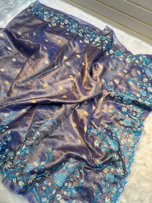 Katwar Jall Embroidery Classic saree